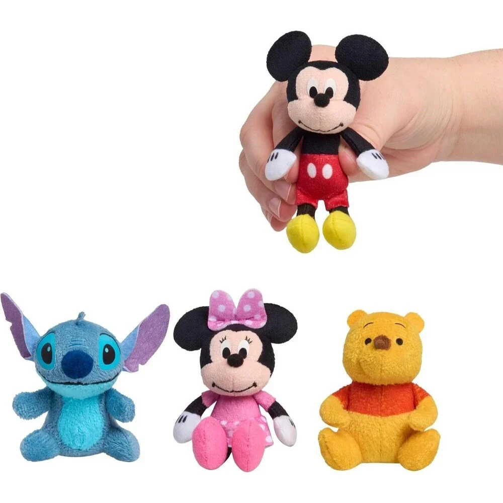 Disney Littlest Friends Plush 4‑Pack – Mickey, Minnie, Pooh & Stitch, 3
